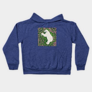 Polar Bear Sleeping in Flowers Kids Hoodie